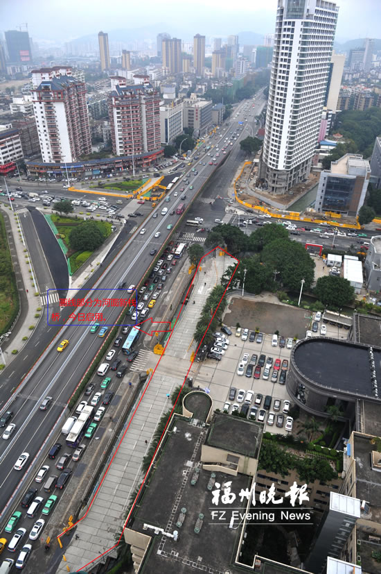 榕二環(huán)路五四路口今起交通導(dǎo)改　部分路面將圍擋