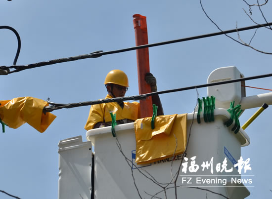 榕電網負荷再創(chuàng)新高　搶修人員帶電作業(yè)減少停電