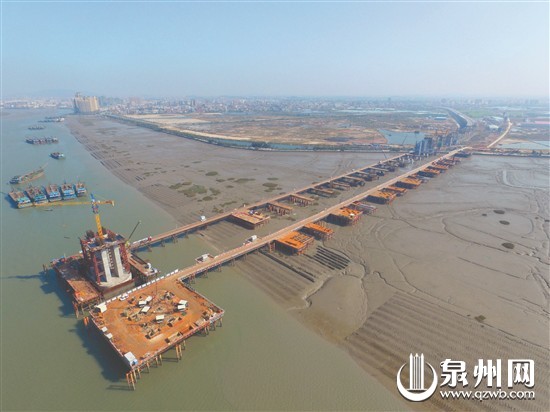 福廈客專安海灣特大橋建設(shè)進(jìn)展順利