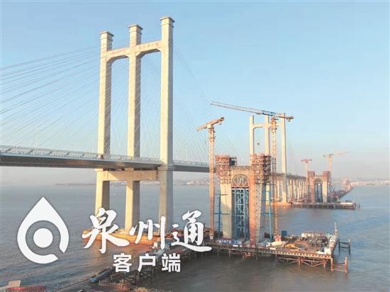 福廈高鐵泉州灣跨海大橋主塔下橫梁澆筑完成