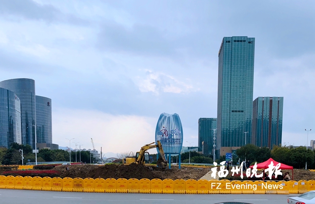 海峽國(guó)際會(huì)展中心環(huán)島永久“大花盆”本月建成
