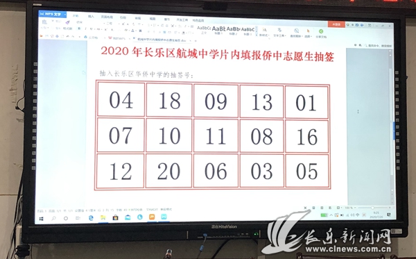 長樂航城中學(xué)片內(nèi)填報僑中志愿生抽簽結(jié)果揭曉