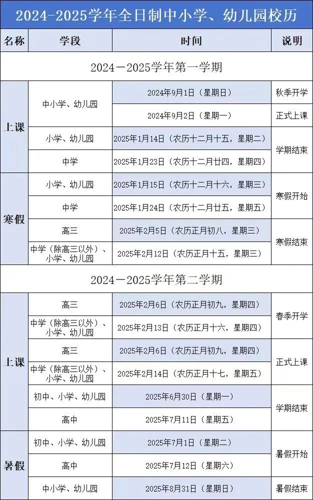 剛剛！寒假、春季開學(xué)時間定了！