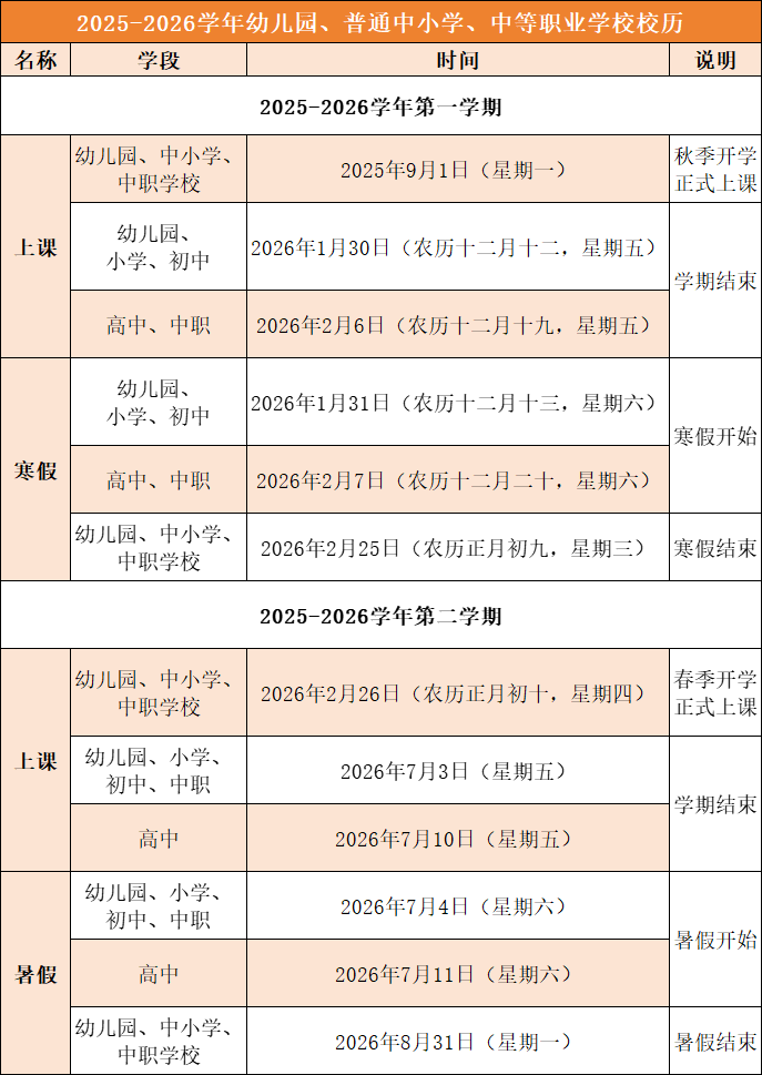 事關(guān)放假！長樂中小學(xué)、幼兒園寒暑假時(shí)間就在→