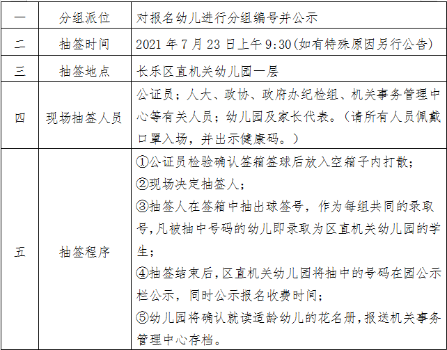 2021年秋季區(qū)直機關幼兒園招生公告