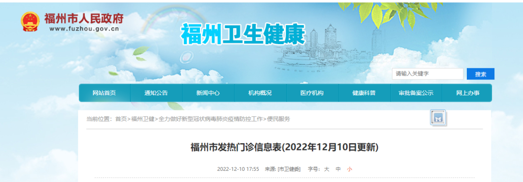 轉(zhuǎn)發(fā)收藏！長(zhǎng)樂(lè)區(qū)發(fā)熱門診信息表公布！