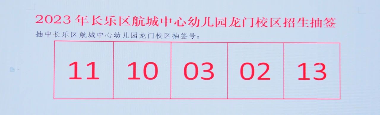 剛剛！吳航航城片區(qū)部分公辦幼兒園補招派位抽簽結(jié)果揭曉