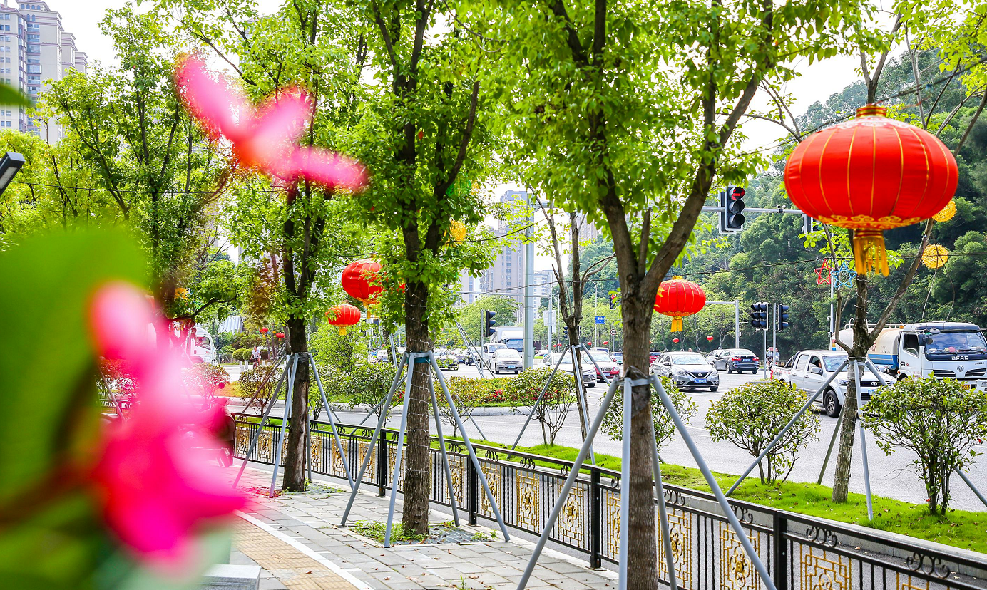 【網(wǎng)絡(luò)中國節(jié)·中秋】國旗紅，鮮花美，燈光靚！長樂街頭不一般！